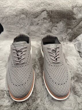 Bruno Marc Men's KnitFlex Wingtip Mesh Oxford Sneakers Grey NIB Size 10